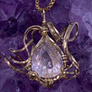 Wonderful Rutilated Topaz pendant necklace